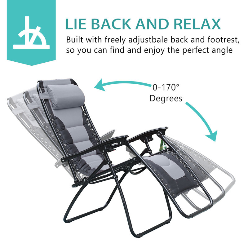 Wade Logan® Folding Zero Gravity Chair with Cushions & Reviews Wayfair